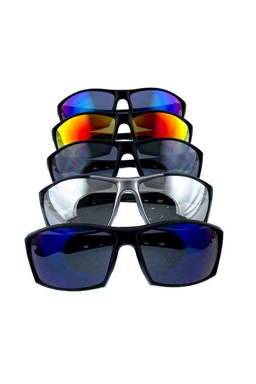 Mens square plastic fully rimmed sunglasses