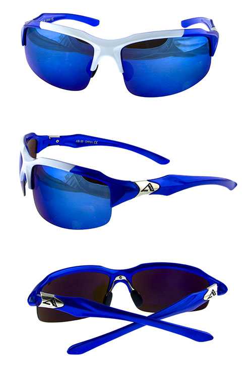 Mens square semi rimless style plastic sunglasses