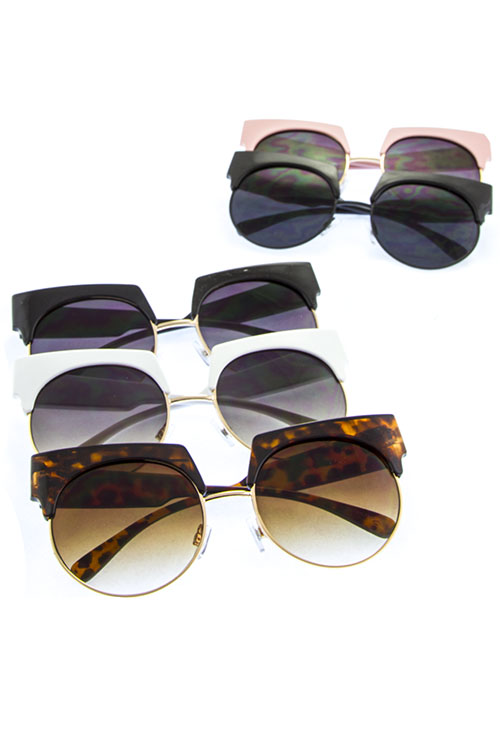 Oversized round high pointed sunglasses