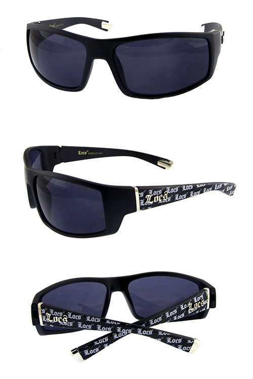 Mens square action style plastic sunglasses
