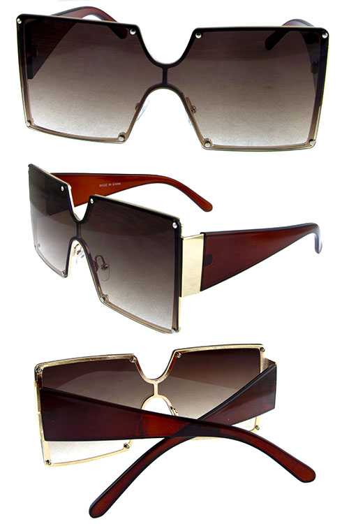 Womens rimless square plastic sunglasses