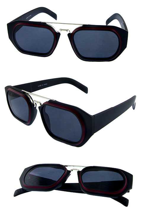 Unisex metal square pilot style rebar sunglasses