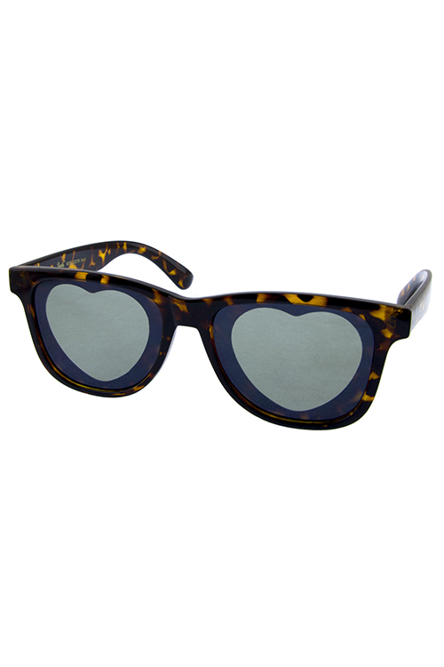 Womens heart horned plastic sunglasses