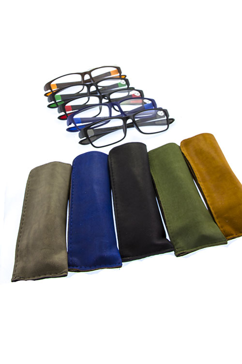 tension free plastic reader glasses with matching cases