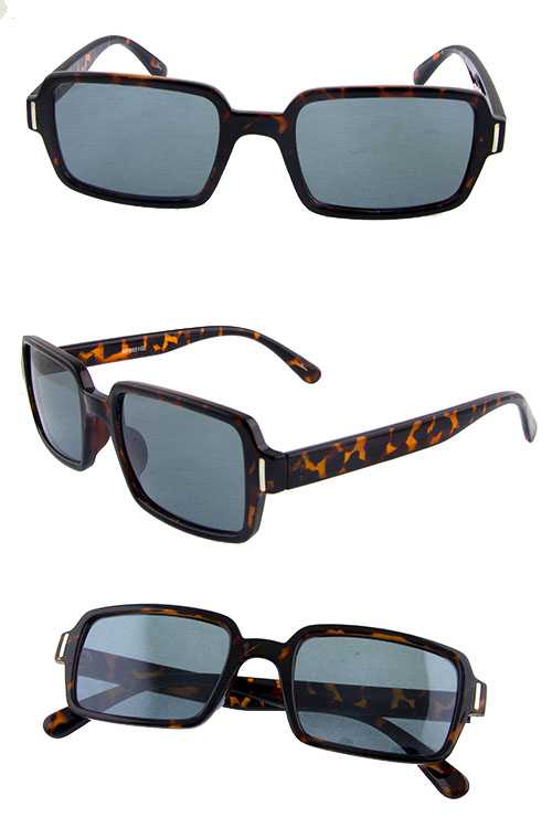 Unisex square glass lens plastic style sunglasses
