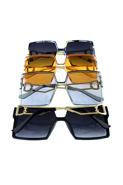 Womens metal blended square modern sunglasses