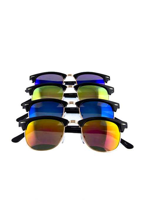 Unisex horn rimmed square style plastic sunglasses
