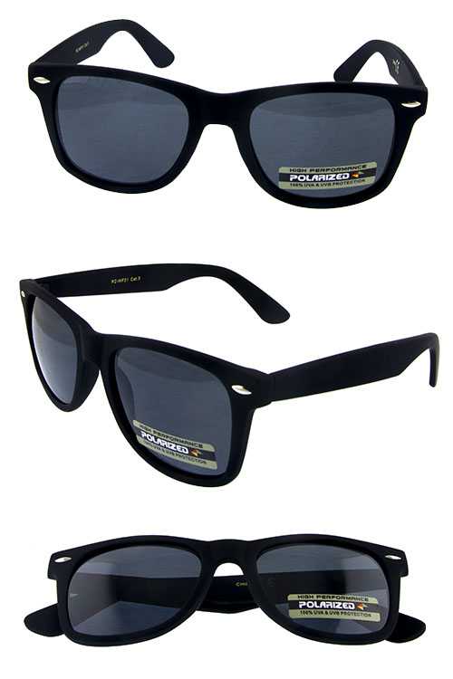 Unisex horn rimmed square polarized sunglasses