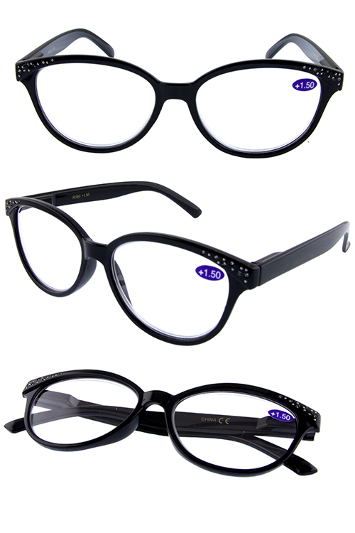 Rhinestone plastic premium reader glasses