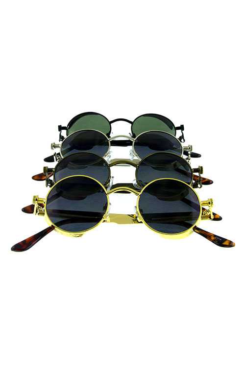 Womens metal vintage circle lens sunglasses