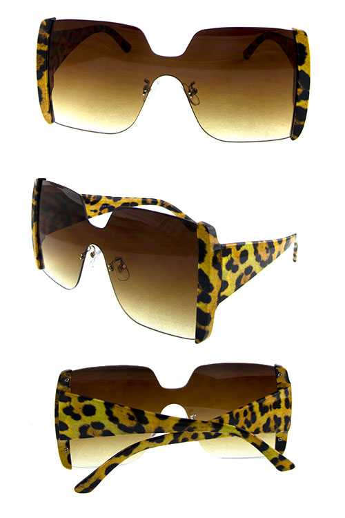 Womens modern square semi rimless sunglasses