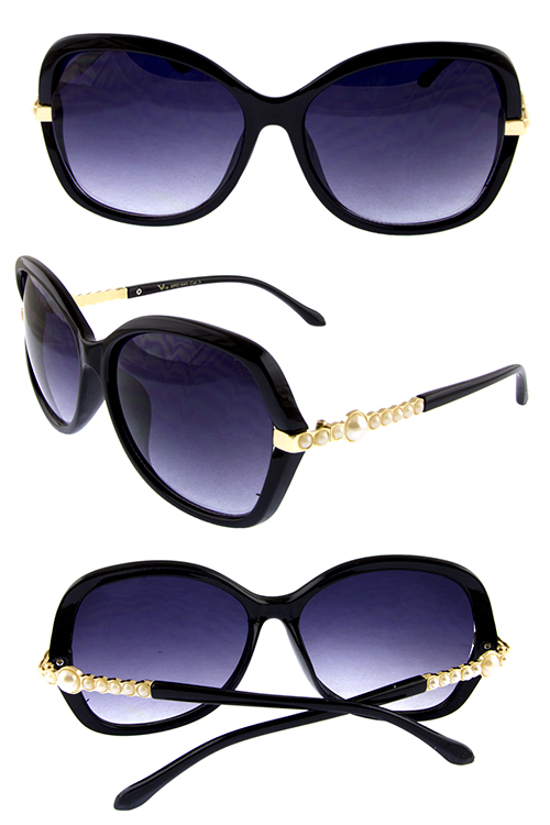 Womens pearllike detailed modern retro sunglasses
