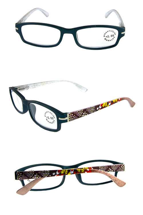 colorful arm scaled style reading glasses