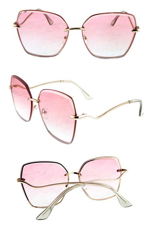 Womens high pointed square metal sunglasses