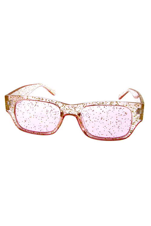 Womens transparent glitter square sunglasses