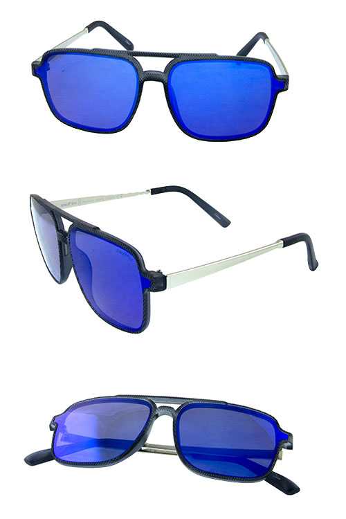 Unisex metal square aviator fashion sunglasses