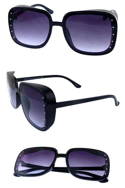 Womens sideshield square retro plastic sunglasses