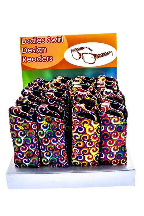 ladies swirl detailed reader glasses with soft cases.jpg