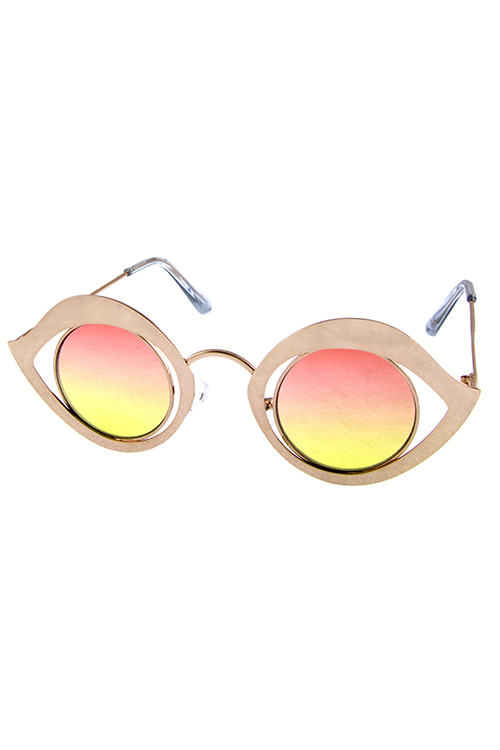 Womens metal circle cutout fashion sunglasses