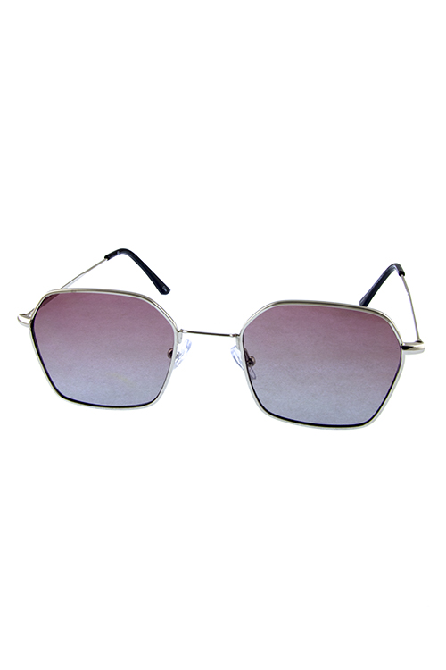 Womens six square side geometric metal sunglasses