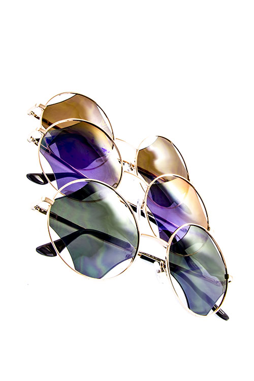 womens metal cutout lens fashion sunglasses