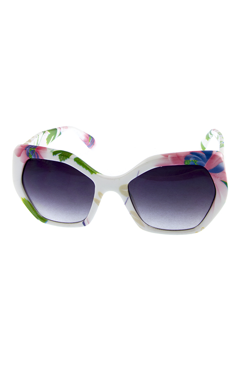 Womens floral plastic square style sunglasses