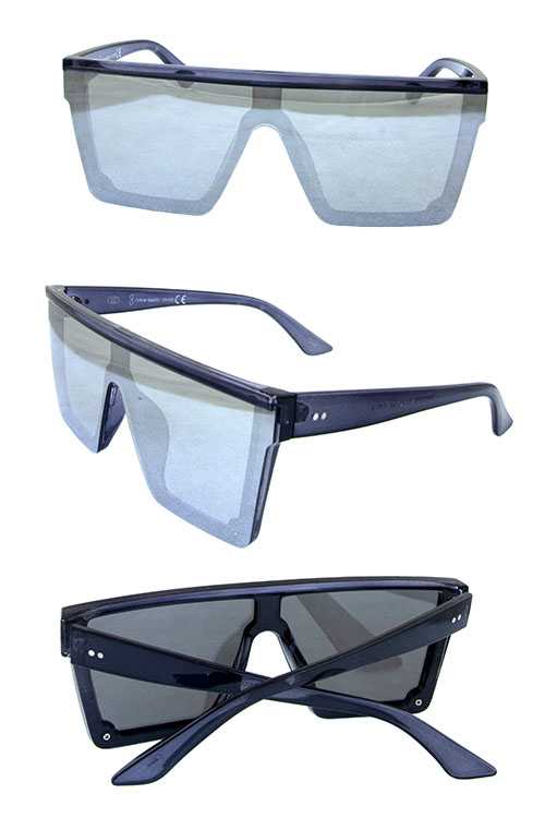 Womens monolens rimless square plastic sunglasses
