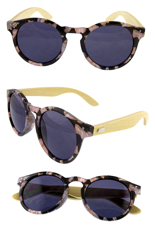 Unisex bamboo hipster dapper plastic sunglasses