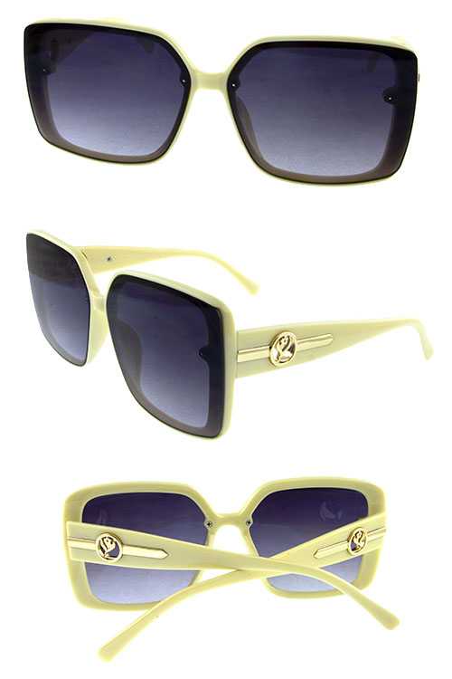 Womens modern square plastic sunglasses