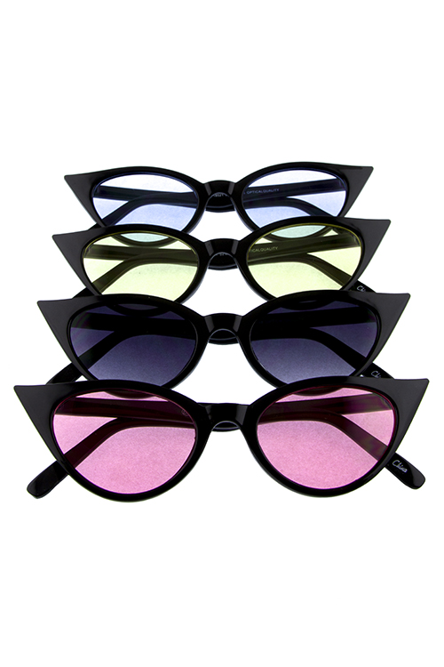 Womens retro pointed cat eye plastic sunglasses