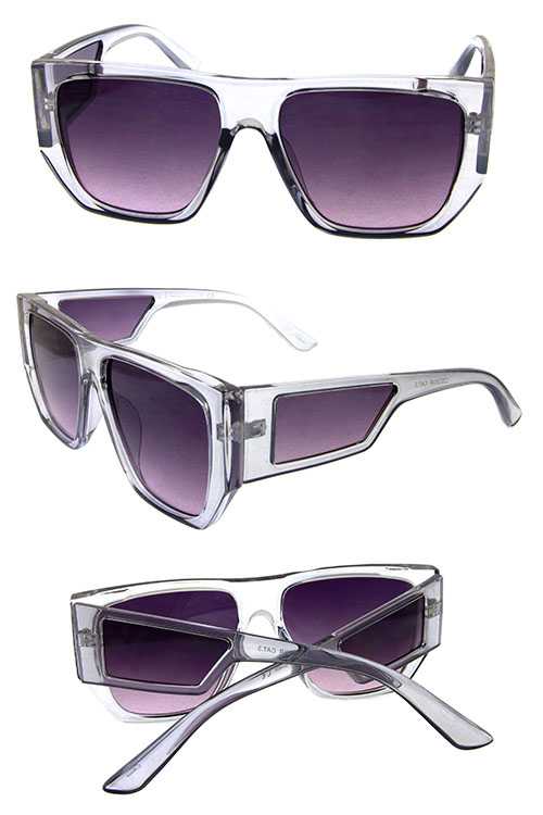 Womens trendy square sideshield sunglasses