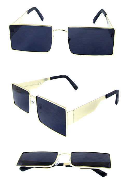 Womens block square metal sunglasses
