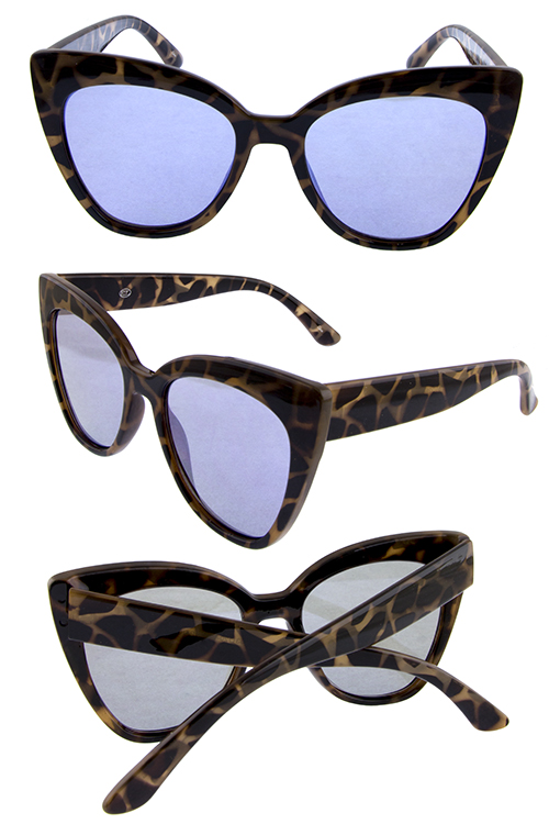 Womens high pointed plastic fashion sunglasses