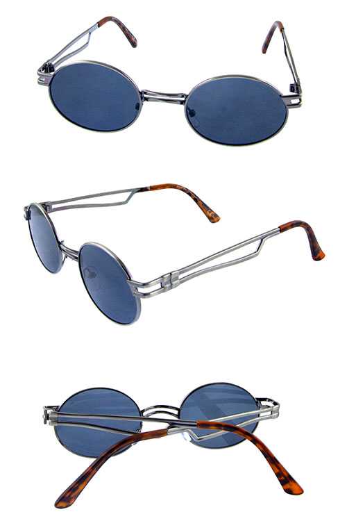 Unisex vintage rounded metal sunglasses