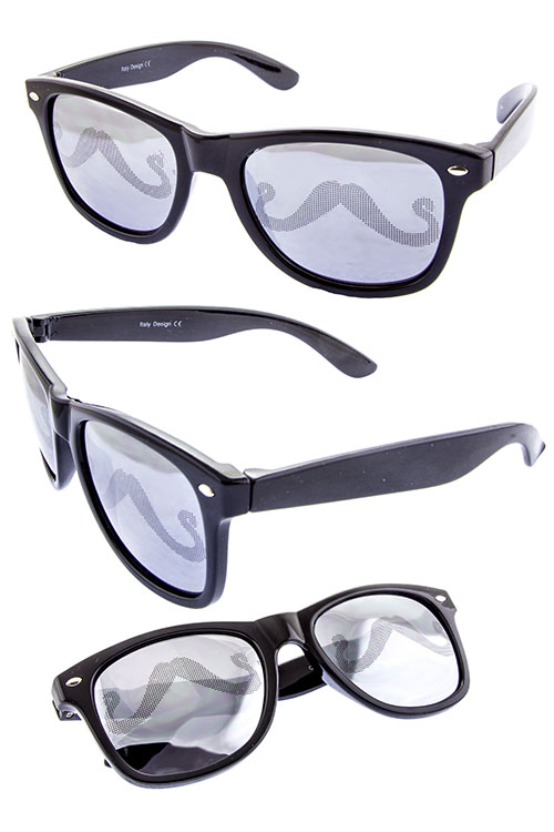 Plastic unisex horned fashion mustache sunglasses