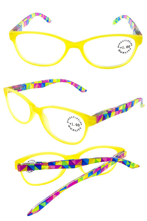 Plastic colorful geometric reading glasses