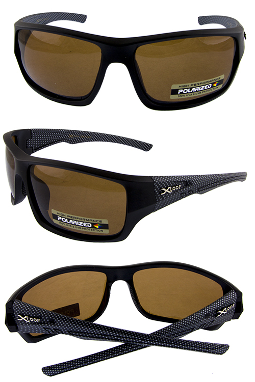 Mens square polarized casual plastic sunglasses