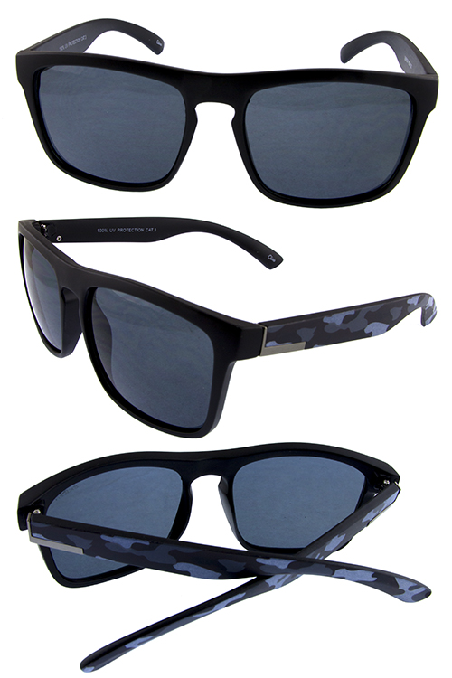 Mens square style plastic sunglasses