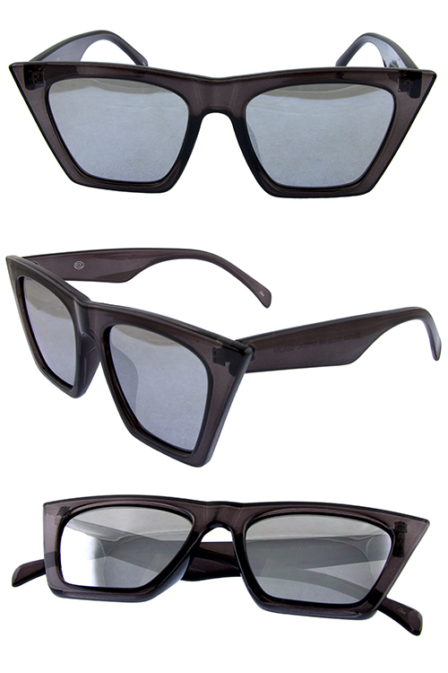 Womens square high pointed plastic sunglasses
