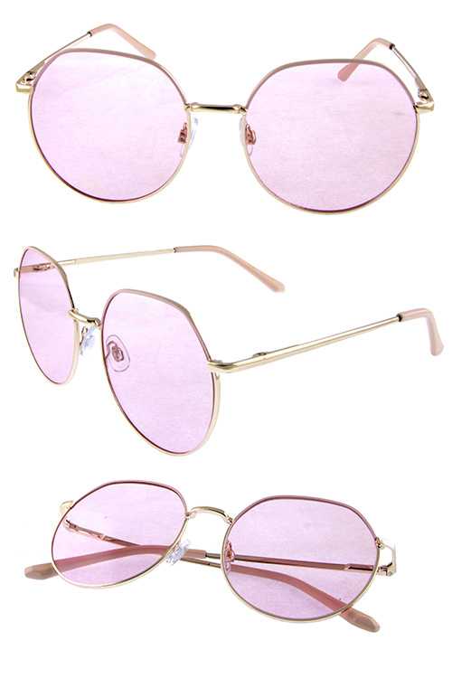Womens metal rounded classic retro sunglasses