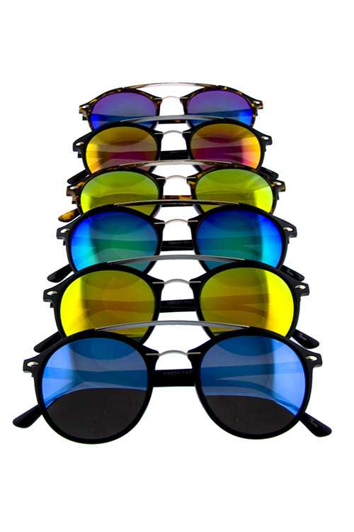 Women rounded rebar pilot fashion sunglasses
