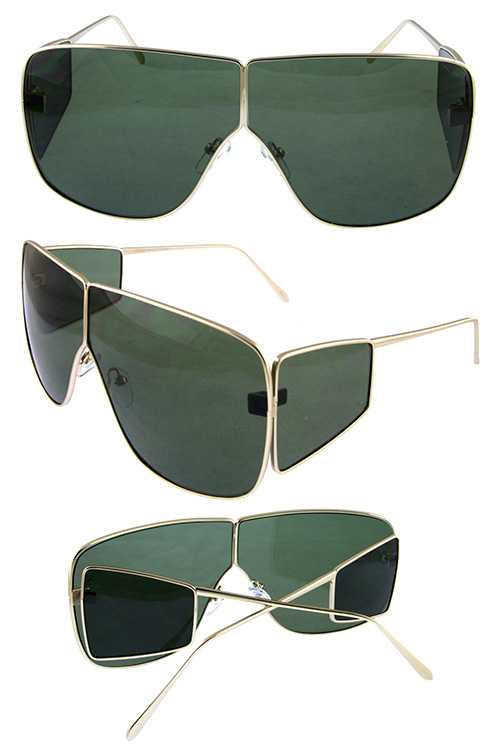 Womens metal modern square fashion sunglasses