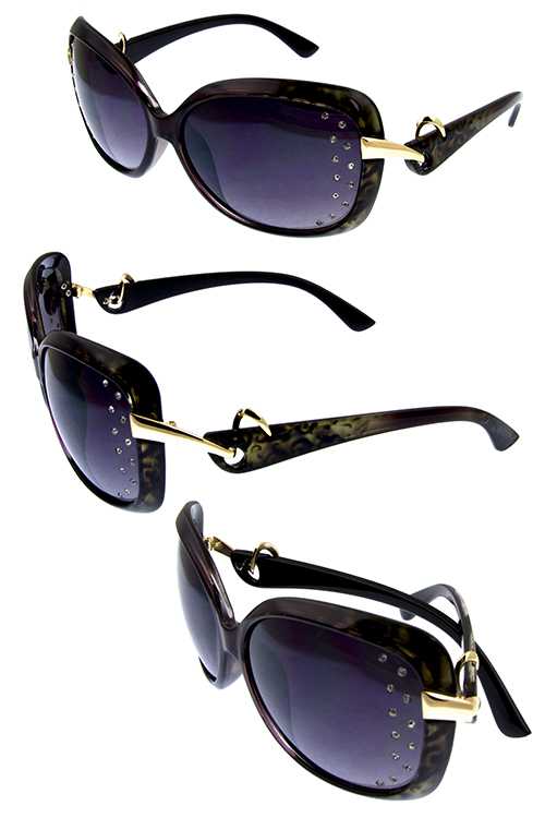 womens rhinestone blended fashion square sunglasses