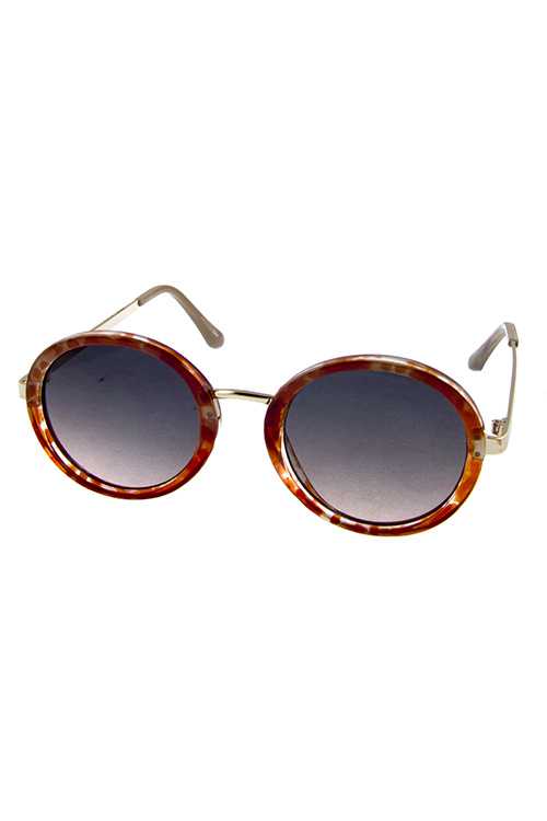 womens metal arm blended rounded sunglasses