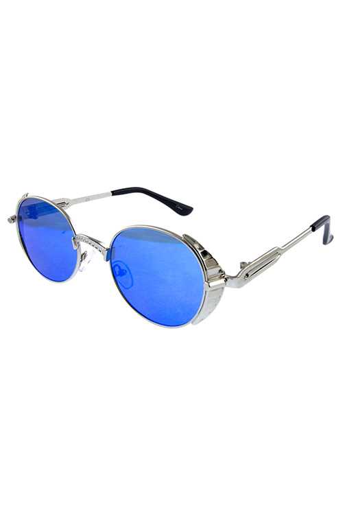 Unisex metal oval rounded classic sunglasses