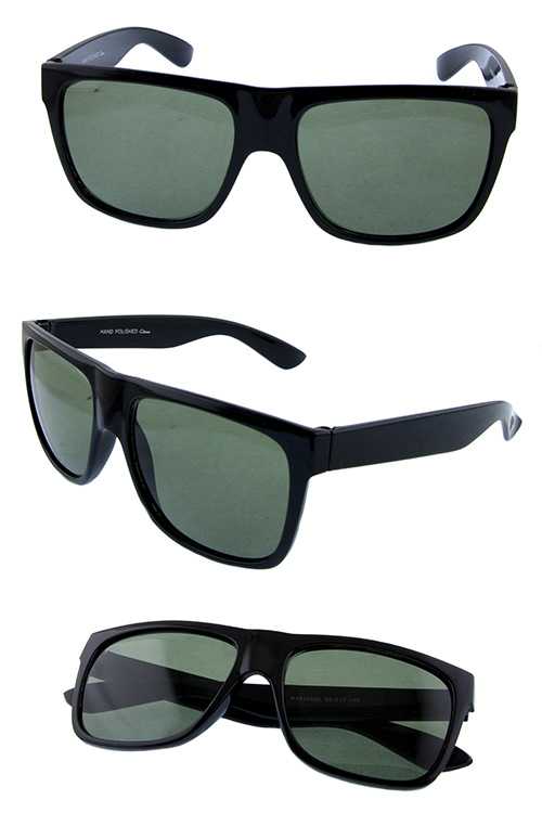 Mens glass lens square classic sunglasses