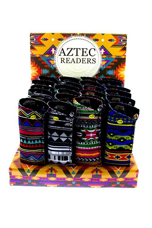 Aztec fashion style reading plastic glasses