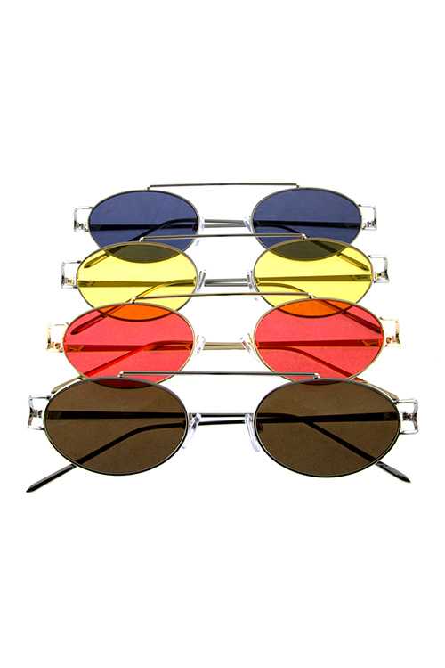 Womens metal oval fashion sunglasses