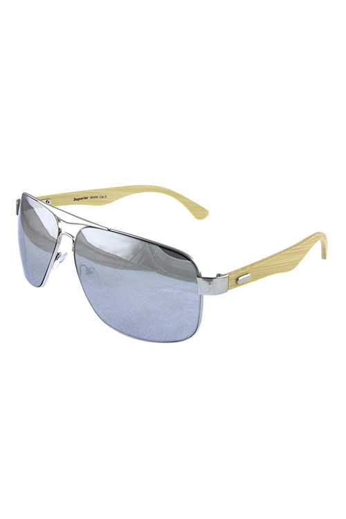 Unisex bamboo aviator fashion square sunglasses