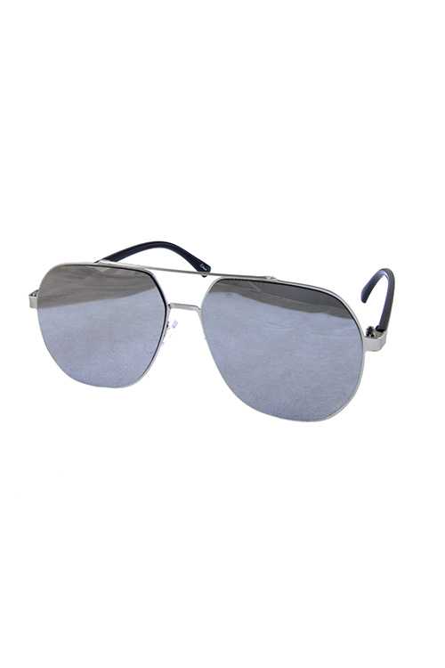Unisex style square aviator metal sunglasses